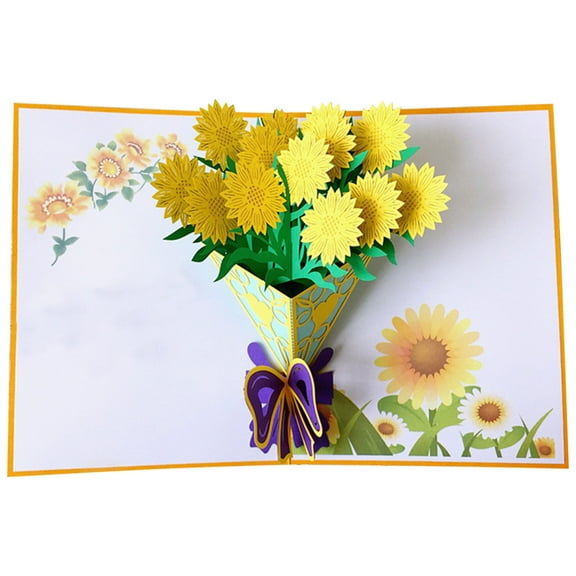 Lksixu Floral Greeting Cards, Forever Flower Bouquet Paper Cards 3D Pop Up Flower Blank Note Cards with Envelope, Gift Cards for Christmas Birthday Valentine Monther's Day All Occasions