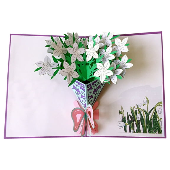 Lksixu Floral Greeting Cards, Forever Flower Bouquet Paper Cards 3D Pop Up Flower Blank Note Cards with Envelope, Gift Cards for Christmas Birthday Valentine Monther's Day All Occasions