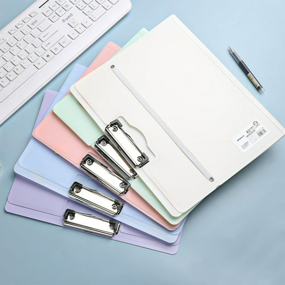 Lksixu Foldable Clipboard, A3 Size Plastic Privacy File Folder with Strong Clip, Multi-Functional Punchless Clamp Binder Waterproof Report Cover Documents Organizer Office Supplies
