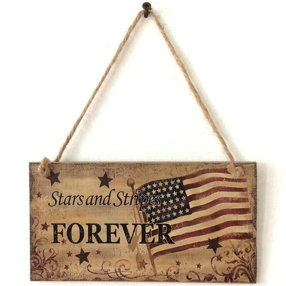 Lksixu Fourth of July Decorations 4Th of July Accessories Wooden American Independence Day Rectangle Wooden Crafts Listing Decoration