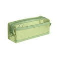 thumbnail image 1 of Lksixu Grid Mesh Pencil Case, Double-layer Nylon Pencil Pouch with Zipper, Aesthetic Stationery Organizer Large Capacity Clear Exam Pen Holder Portable Travel Cosmetic Bags Office Supplies - Green, 1 of 9