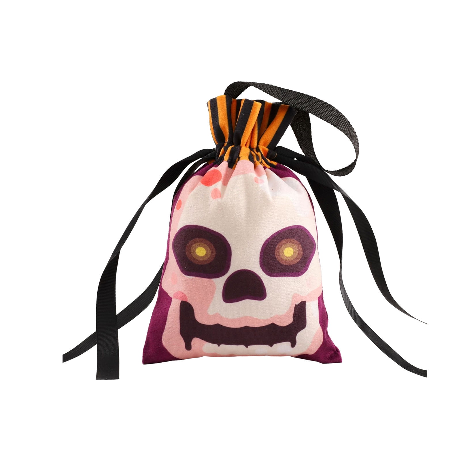 Lksixu Halloween Candy Bags, Ghost Pattern Trick or Treat Flock Fabric ...