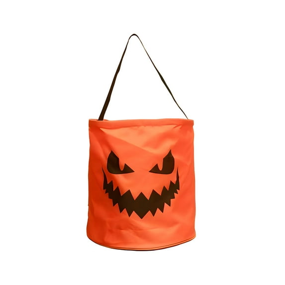 Lksixu Halloween Candy Buckets, Oxford Cloth Pumpkin Design Trick or Treat Bags with LED Lights, Multipurpose Reusable Light Up Pumpkin Goodie Bags Jack-O-Lantern Tote Bag Party Favor for Kids