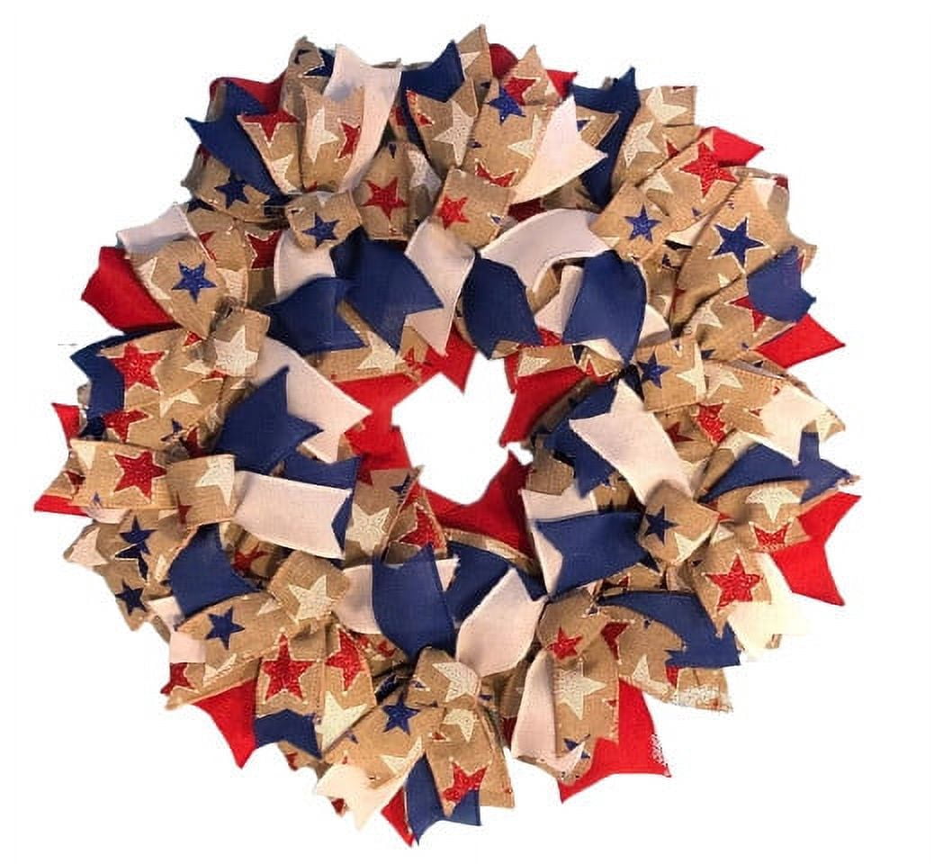 Lksixu Independence Day Patriotic Wreath for Front Door, 14 inch Star ...