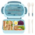 thumbnail image 1 of Lksixu Large Bento Boxes for Adults, 3 Compartment Lunch Box with Utensils, 1200 ML BPA-Free Plastic Snack Containers with Lids, Reusable Meal Prep Food Container, Microwave & Dishwasher Safe, 1 of 9