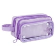 thumbnail image 1 of Lksixu Large Capacity Pencil Case with 3 Compartments, Aesthetic Pencil Pouch with Clear Window, Simple Style Stationery Organizer, Lightweight & Spacious Pencil Bag, Portable Travel Makeup Bag, 1 of 7