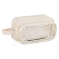 thumbnail image 1 of Lksixu Large Capacity Pencil Case with 3 Compartments, Aesthetic Pencil Pouch with Clear Window, Simple Style Stationery Organizer, Lightweight & Spacious Pencil Bag, Portable Travel Makeup Bag, 1 of 7