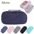 thumbnail image 1 of Lksixu Large Capacity Pencil Case, Multi-Slot Pencil Pouch with 3 Compartments and Zipper, Soild Color Aesthetic Stationery Organizer Portable Travel Makeup Bag with Handle for Office College (Navy), 1 of 9