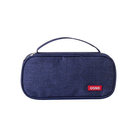 Lksixu Large Capacity Pencil Pouch, Oxford Cloth Double Layer Pencil Case with Zipper and Compartments, Portable Stationery Storage Bag with Handle, Simplicity Travel Makeup Bag Office Supplies