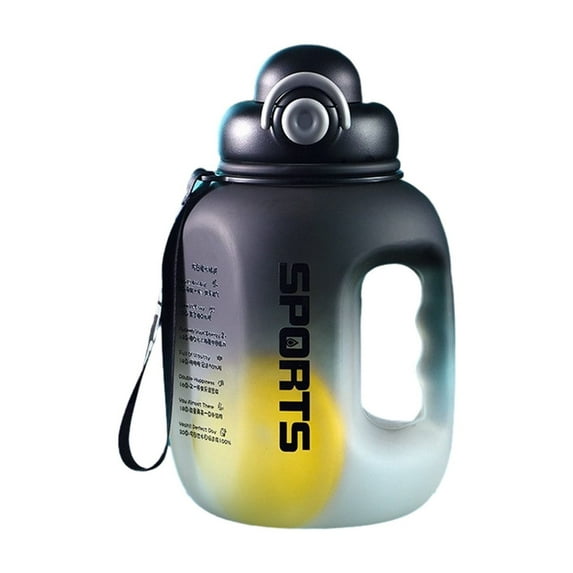 Lksixu Large Capacity Water Bottle, 56oz Gradient Color Large Water Jug with Motivational Time Markers, BPA-Free Leak-Proof Sports Water Cup with Lockable Lid and Strap for Fitness Gym Hiking