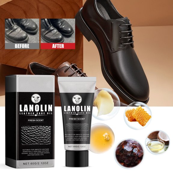 Lksixu Leather Conditioner, 2.12 oz Non-Toxic Natural Leather Care Oil, All-Purpose Leather Cleaner Polish Protect and Restores Leather Surfaces for Couch, Furniture, Shoes and Boots(Black)