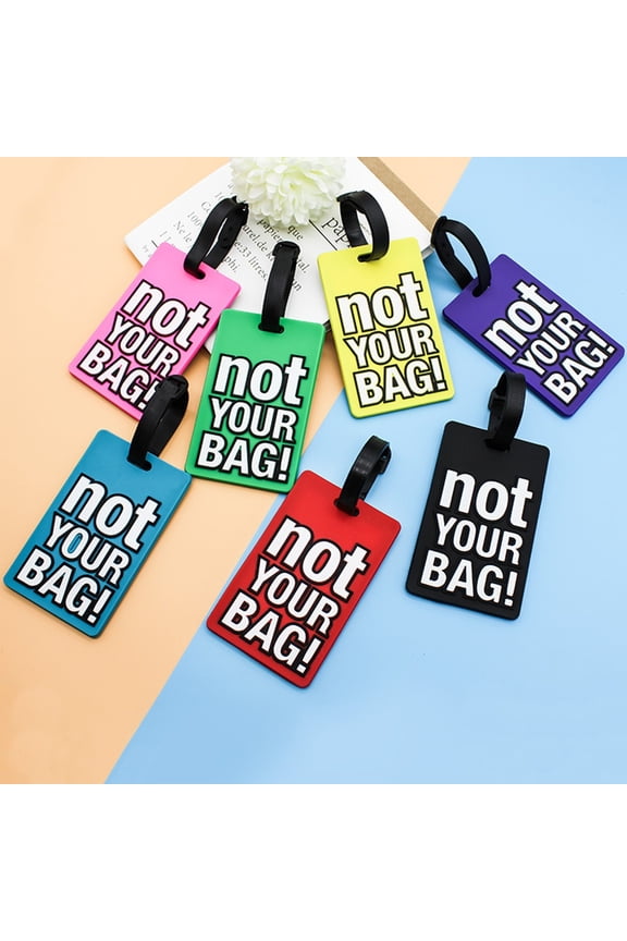 Luggage Tag for Suitcases, Flexible PVC Travel Suitcase Identify Labels with Sturdy Strap, Personalized Reusable Bag Tags Not Your Bag Name Tags Travel Accessories for Backpacks Baggage