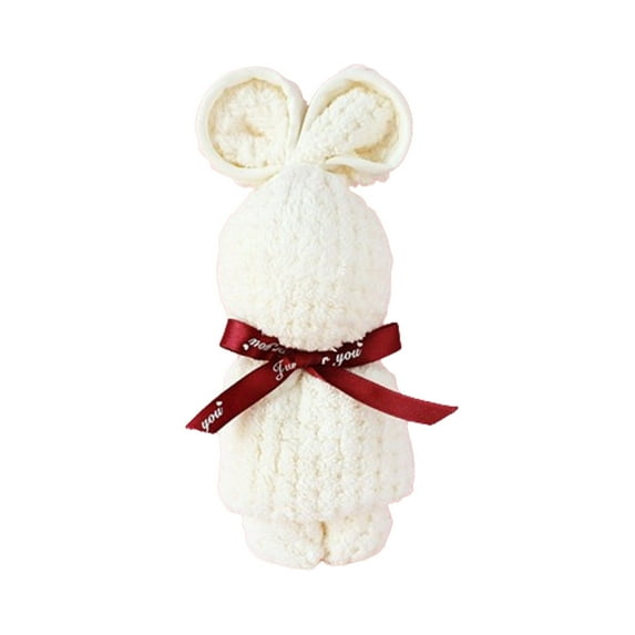 Lksixu Microfiber Rabbit Towel, Cute Bunny Shape Hand Towels Super Absorbent Skin-Friendly Face Towels Cotton Rabbit Plush Doll Easter Baby Towel Wedding Decor Gifts for Friends Family