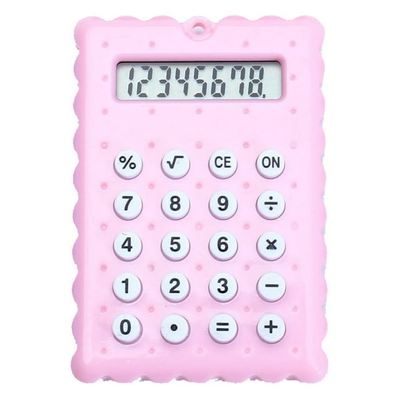 Lksixu Mini Student Calculator, Cookie-Shape 8-Digit Standard Function Keychain Calculator, Portable Electronic Pocket Calculator Basic Calculator Pendants Back to School Suppiles for Student Kids