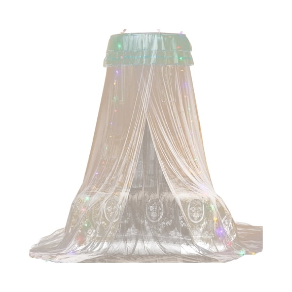Lksixu Mosquito Net Bed Canopy for Girls,Princess Round Hoop Sheer Bed Canopy ,Dome Mosquito Netting Bed Tent Twin Girls Canopy Bed Decor for Baby Crib,Kid Bed and Adult Beds(Without String Lights)