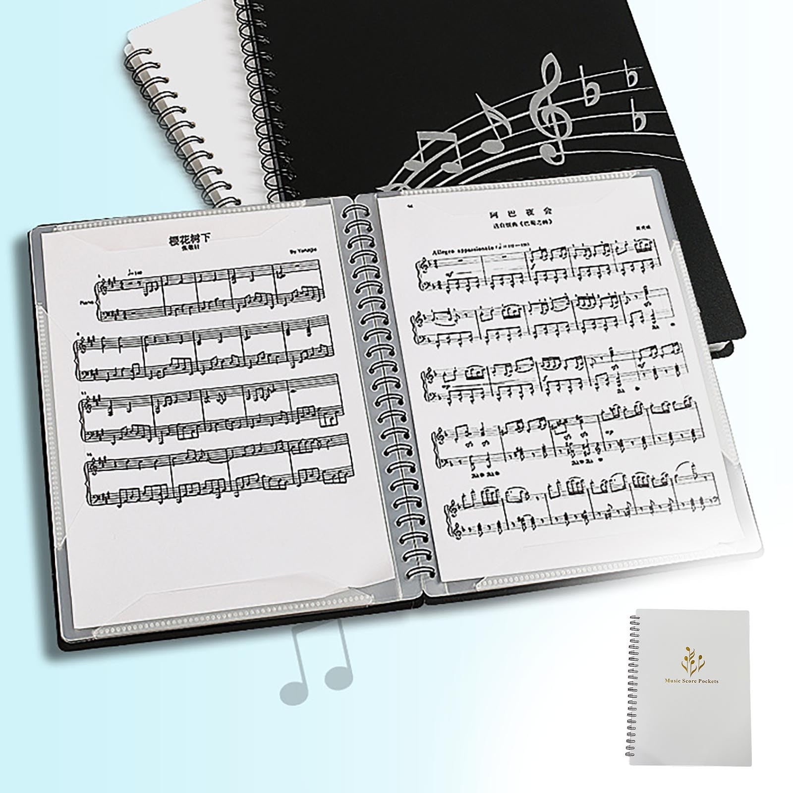 Lksixu Music Sheet Folder, A4 Letter Size 20 Pockets Double Sided Music