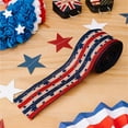 thumbnail image 1 of Lksixu Patriotic Wired Ribbon Rolls, 2.4"x 5 Yards Stars and Stripes American Flag Burlap Ribbon, 4th of July Independence Day Decorative Wrapping Fabric Ribbon for Memorial Day DIY Crafts, 1 of 4