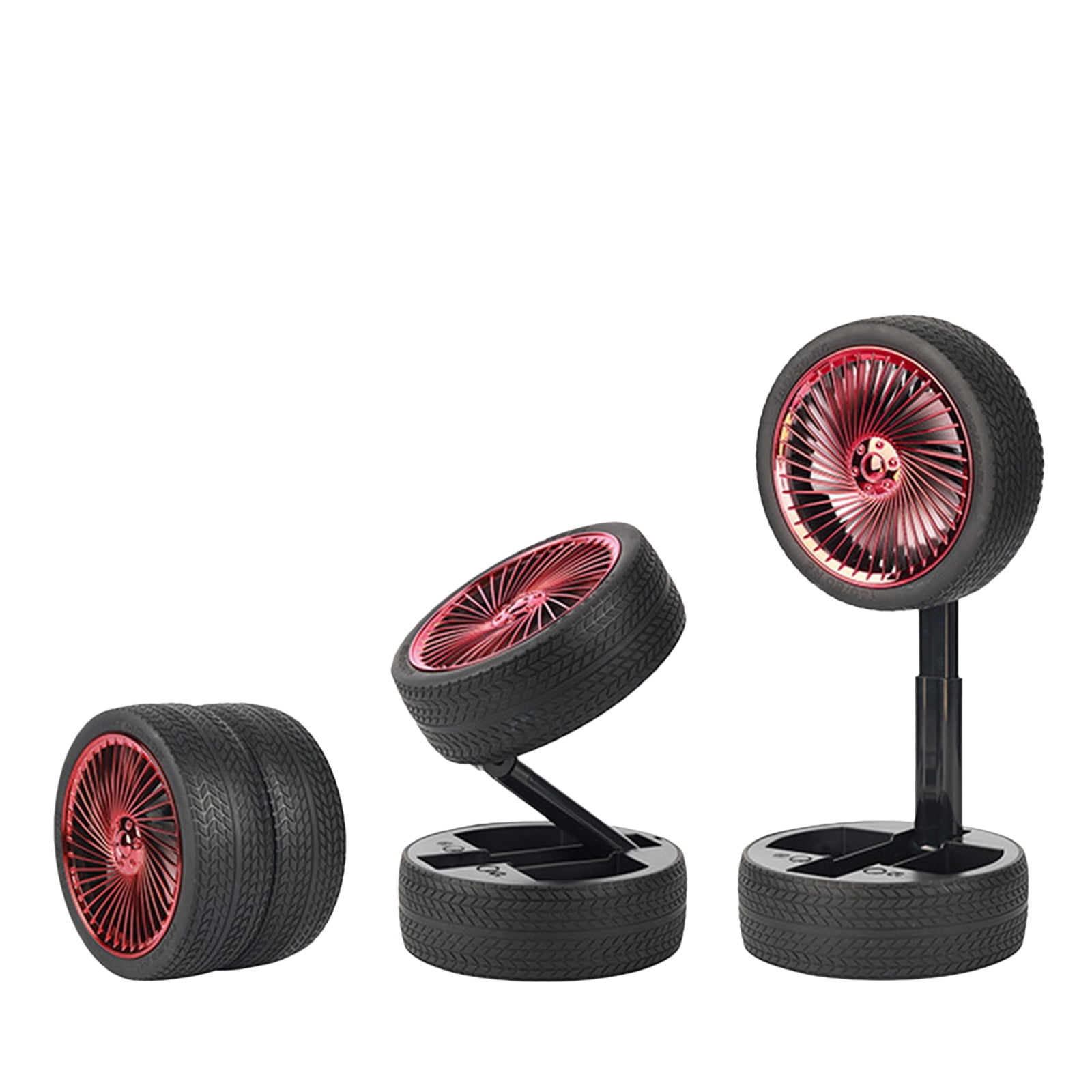 Lksixu Portable Desk Fan, Car Tire Design Foldable Air Circulation Fan