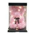 thumbnail image 1 of Lksixu Rose Flower Bear, Valentine's Gifts for Her Artificial Rose Flowers Teddy Bear with Lights and Box, Romantic Handmade Foam Flowers Bear Statues for Christmas Birthday Valentine's Day, 1 of 6