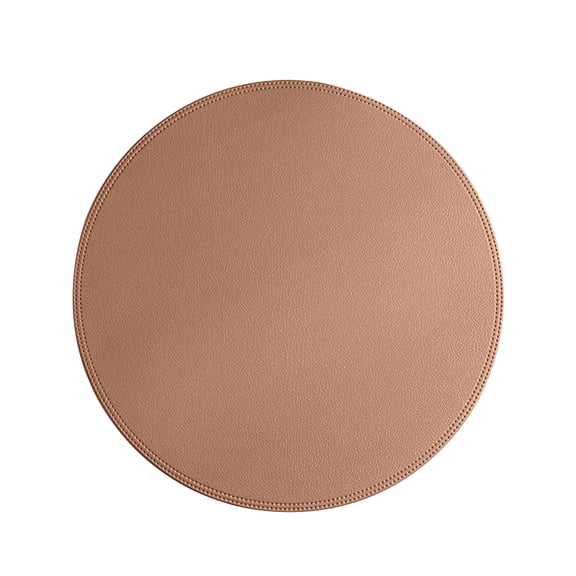 Lksixu Round Leather Placemat Solid Colour Faux Leather Placemats , Coffee Mats, Kitchen Table Mats,, Easy To Clean Kitchen Table Mats (14.96X14.96In)