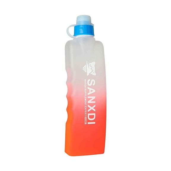 Lksixu Running Water Bottle, 10oz Gradient Color Lightweight Hydration Flask with Soft Spout, Portable Ergonomic Handheld Design BPA-Free Leak-Proof Plastic Fitness Bottles for Hiking Cycling Running