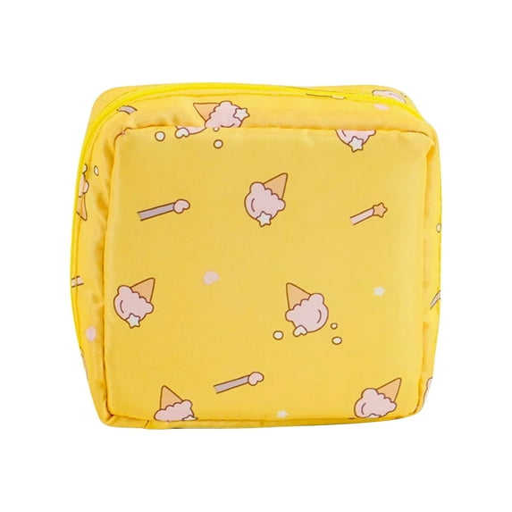 Lksixu Sanitary Napkin Storage Bag, Floral Prints Portable Zipper Menstrual Cup Pouch, Oxford Fabric Waterproof Nursing Pad Holder Tampon Bag Travel Cosmetic Bag First Period Gifts for Girls Teen