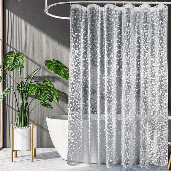 Lksixu Shower Curtain Liner for Bathroom, 71"x71" Translucent Shower Curtain with Pebble Pattern, Waterproof Quick-Drying EVA 3D Cobblestone Shower Curtain Modern Bathroom Decor for Bathtubs Spa