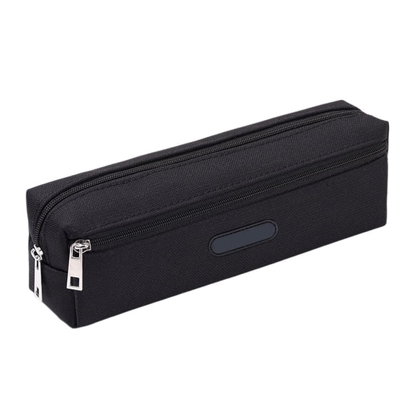 Lksixu Slim Pencil Case, Aesthetic Canvas Pencil Pouch with Zipper, 2 Compartments Large Capacity Pen Bag Portable Travel Cosmetic Bag Stationery Organizer for Office Supplies