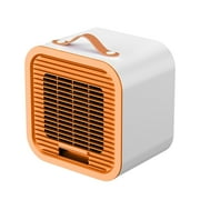 Lksixu Small Air Conditioner Fan, Portable Air Cooler with Ice Crystal Box, USB Rechargeable Personal Desk Fan with Handle, Low Noise 3 Wind Speed Strong Airflow Cooling Fan for Office Bedroom
