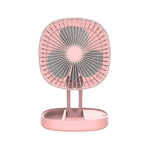 Lksixu Small Desk Fan, Foldable Personal Fan with Scent Box, Portable Mini Air Conditioner Fan with Ice Tray, Rechargeable Battery Operated 3 Speed Quiet Strong Airflow Cooling Fan for Office Travel