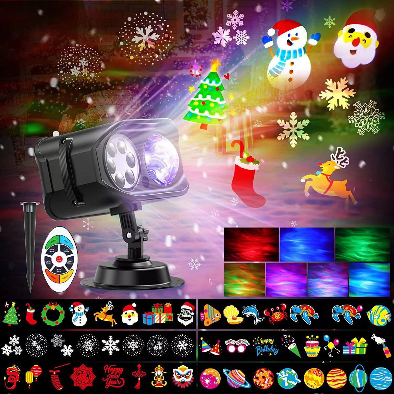 Lksixu Snowflake Projector, HD Effects Holiday Projector for