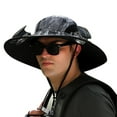 thumbnail image 1 of Lksixu Summer Sun Hat for Men and Women, Wide Brim Bucket Hat with Double Solar Powered 3 Speed Cooling Fan, Waterproof UV Protection Fishing Hat with Breathable Side Mesh for Camping Hiking Outdoor, 1 of 9