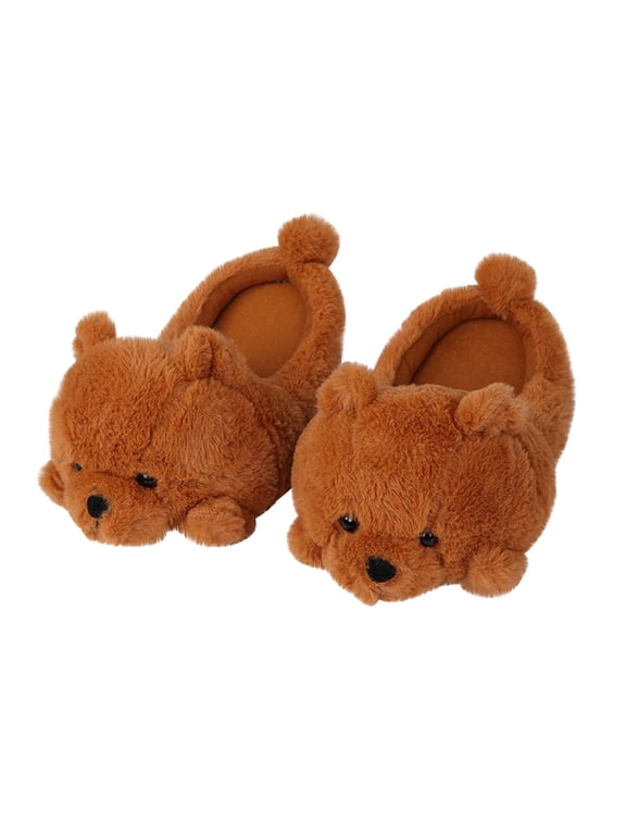 Teddy Bear Slippers for Women, Cute Stuffed Bear Thicken Memory Foam Plush Slippers, Soft Fluffy Anti-Slip Cartoon Animal House Shoes Warm Winter Slippers Christmas Gifts for Indoor Outdoor