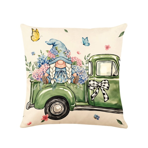 Lksixu Throw Pillow Covers, 18x18 Inch Hydrangea Print Pillow Cases with Zipper, Soft and Breathable Velvet Pillowcases, Farmhouse Decorative Cushion Covers for Couch Sofa Bedroom & Living Room