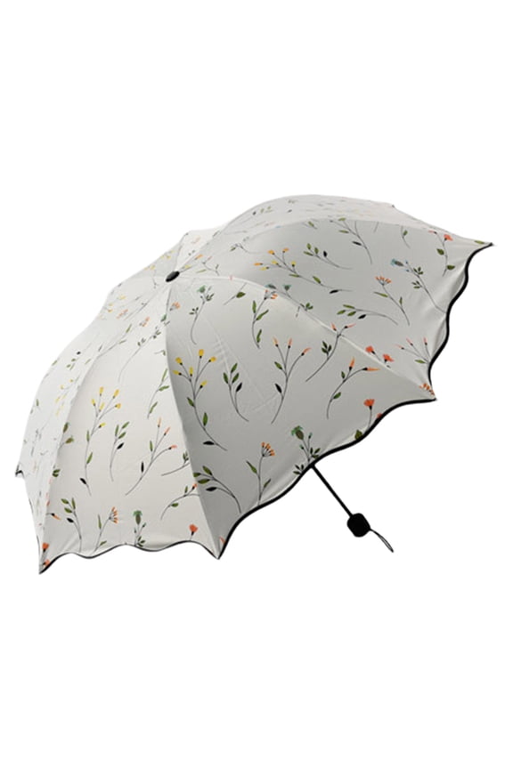 Travel Umbrella for Women, 38 Inch Large Floral Pattern Compact Umbrella for Rain and Sun, Portable Folding Umbrella with UV Sun Protection, Reinforced Windproof Umbrella with 8 Sturdy Ribs