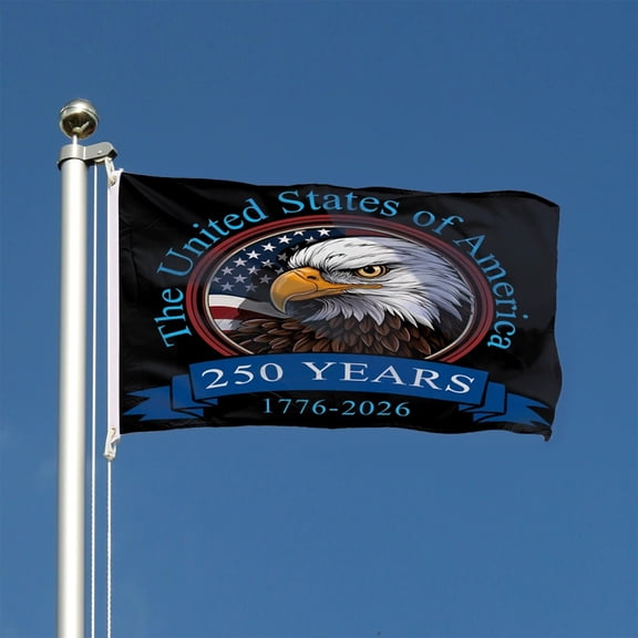 Lksixu USA 250th Anniversary Flag, 3x5 Ft Double Sided Eagle Design 1776-2026 Commemorative USA 250 Years Banner with Brass Grommets, UV Protection Patriotic Flag 4th of July Decorations for Outdoor