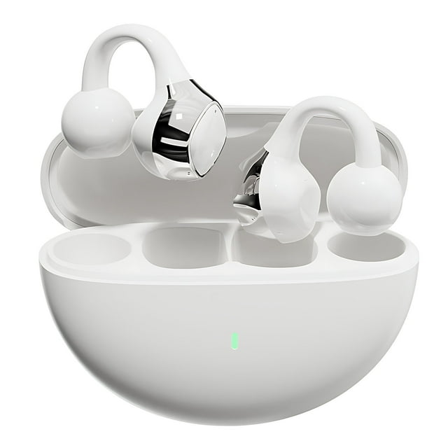Lksixu Wireless Earbuds Bluetooth 5.4 Headphones with Charging Case, Clip On Sport Earphones 36H Playtime Deep Bass Stereo Open Ear Headphones with ENC Noise Canceling Mic for Running Workout