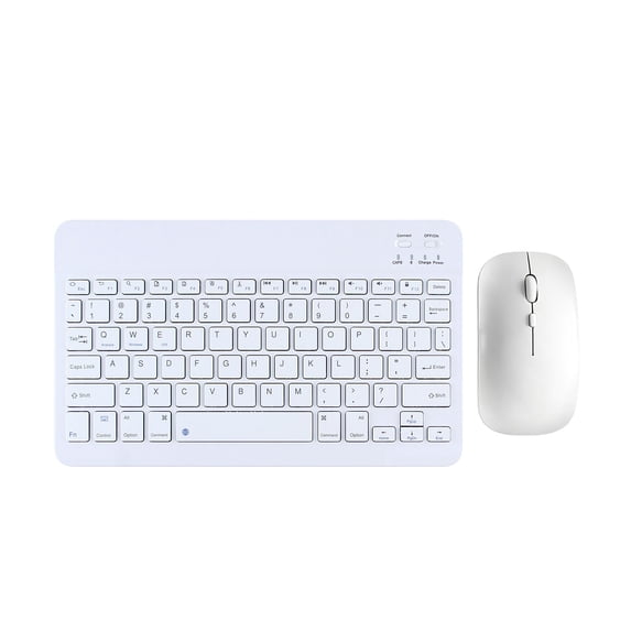 Lksixu Wireless Keyboard and Mouse Combo, Rechargeable Bluetooth Keyboard and Mouse Set, Silent Click, Multi-Device Slim Keyboard and 1200 DPI Ergonomic Mouse for Computer Laptop Tablet Smartphone