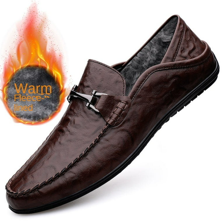 Ll Woodpecker Men s Shoes Spring Breathable Bean Shoes Men s Genuine Soft Sole Slip on Lazy Casual Shoes for Driving Walmart