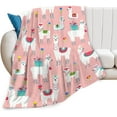 thumbnail image 1 of Llama Alpaca Blanket Llama Gifts for Girls Women Llama Throw Blanket for Kids Adults Soft Warm Cozy Fleece Blanket for Couch Sofa \u200bBed 40"x50", 1 of 6