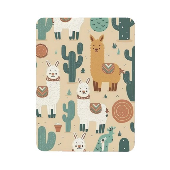 Llama Alpaca Cactus Cartoon Cute Rectangular Refrigerator Magnet, Soft Magnetic Fridge Magnet for Home, Office, Locker Decor