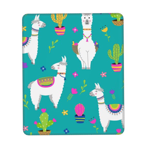 Llama Alpaca Cactus Cartoon Gaming Mouse Pad 10 x 12 inch Rectangle Computer Mousepad Mat Non-Slip Rubber Base for Office Laptop PC