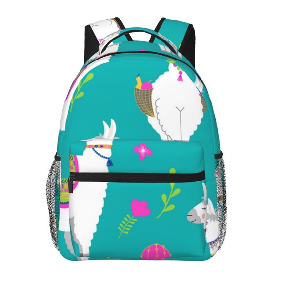 Llama Alpaca Cactus Cartoon Laptop Backpack Travel Rucksack for Teens Adults, Fits 15-inch Notebook