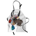 thumbnail image 1 of Llama Apron Alpaca with an Ethnic Colorful Hat Peruvian Sketch Style Animal Abstract Pattern, Unisex Kitchen Bib Apron with Adjustable Neck for Cooking Baking Gardening, Multicolor, by Ambesonne, 1 of 3