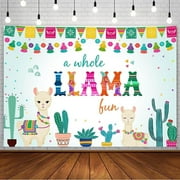 Llama Backdrop a Whole Llama Fun Birthday Backdrop Mexican Theme Photography Background Fiesta Llama Cactus Birthday Party Baby Shower Decorations Banner Photoshoot Studio Props