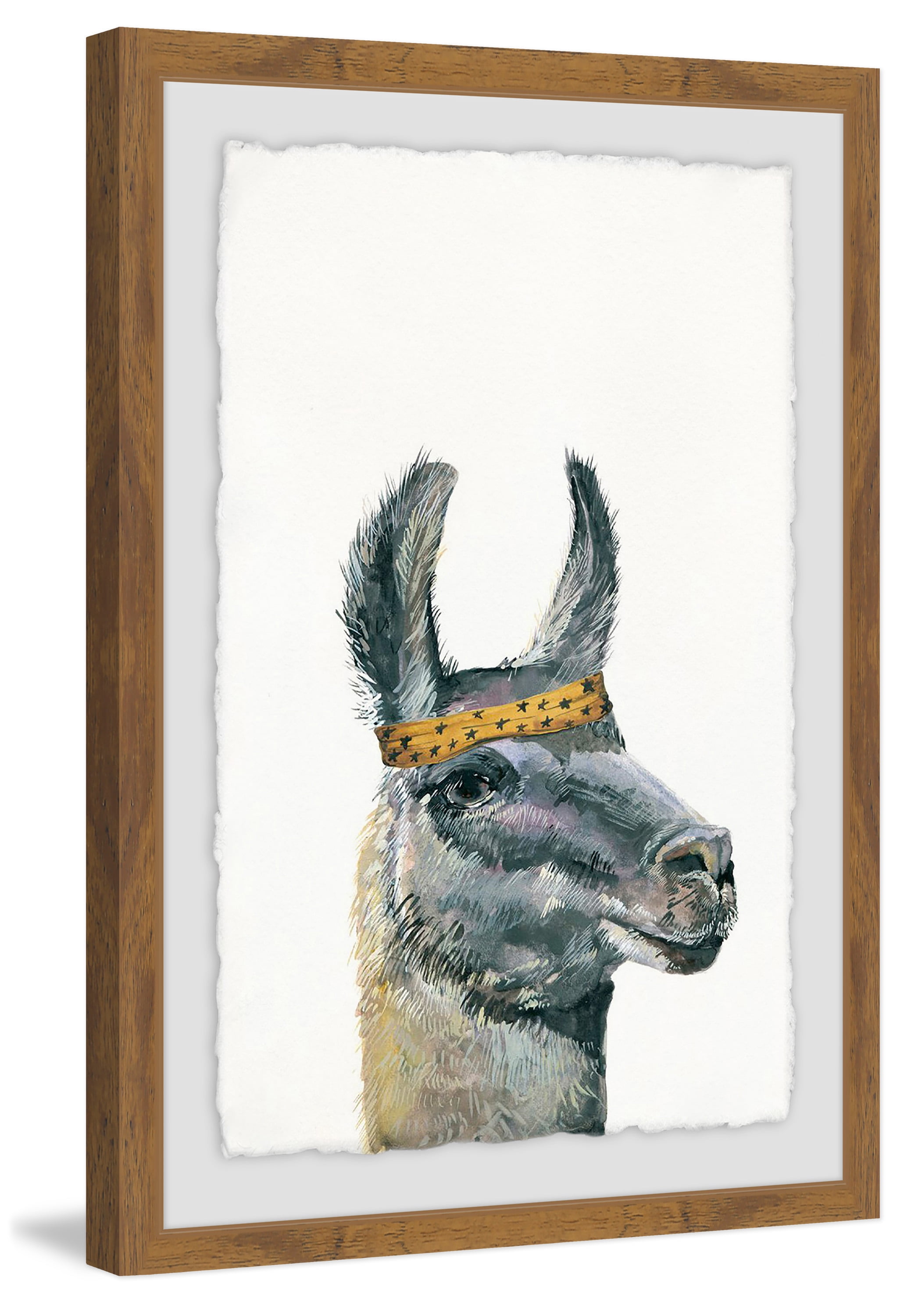 Llama Bandana Framed Painting Print