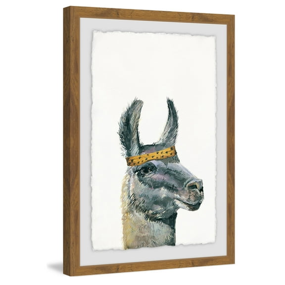 Llama Bandana Framed Painting Print