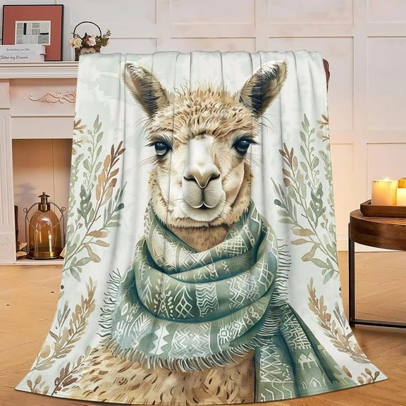Llama Blanket Alpaca Fleece Blanket Super Soft Warm Cozy Fuzzy Plush Llama Blanket Gifts for Women men Users Room Decor 60"X80"