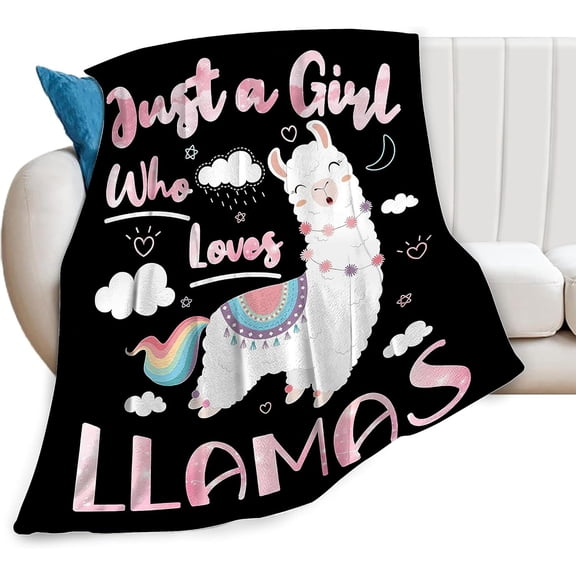Llama Blanket Cute Llama Plush Blanket Super Soft Cozy Warm Fleece Who Loves Llamas Bedding Alpaca Blanket Gifts for Users Women men Women 60"X80"