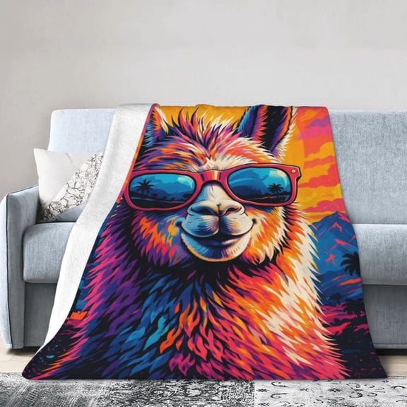 Llama Blanket Gift for Home Decor Soft Throw Blanket for Living Room Bedroom 50x40